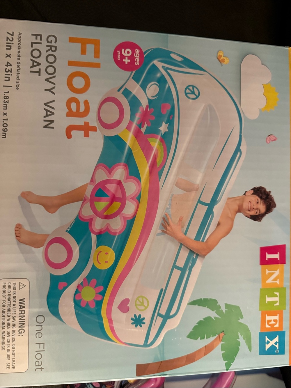 Groovy Van Float - Blue Pink VW inspired design